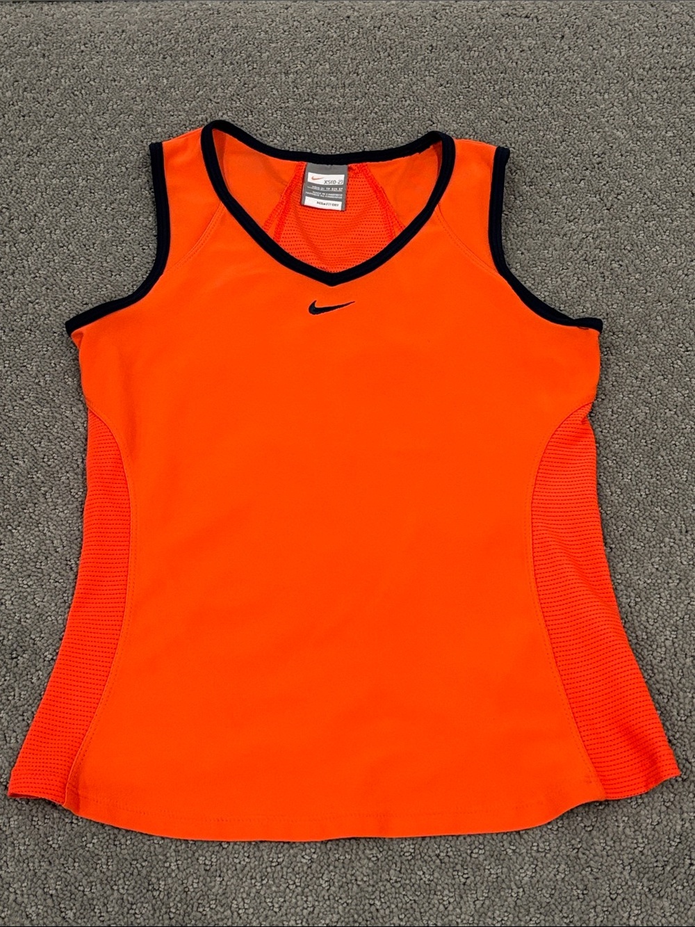 Nike Women’s Bright Orange Sleeveless Athletic Tank Mesh Fit Dry XS